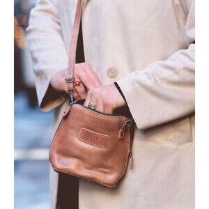 Bed|Stu Women’s Ventura Leather Bag Crossbody Tan Rustic Brown Bedstu